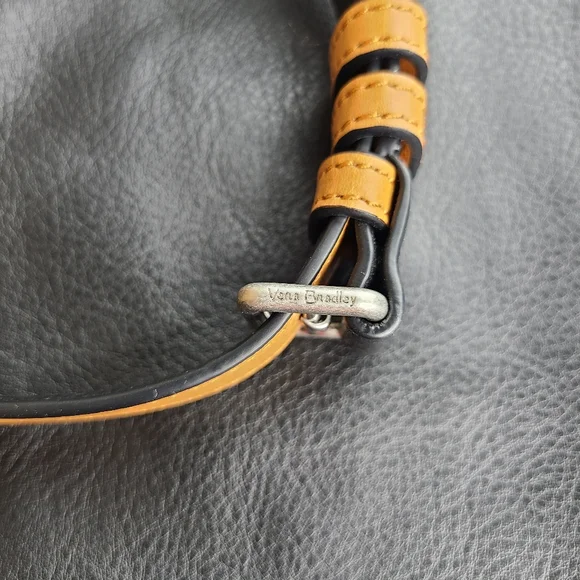 Vera Bradley Gallatin Black Leather Crossbody Bag Purse Floral Interior NWT - Picture 14 of 14